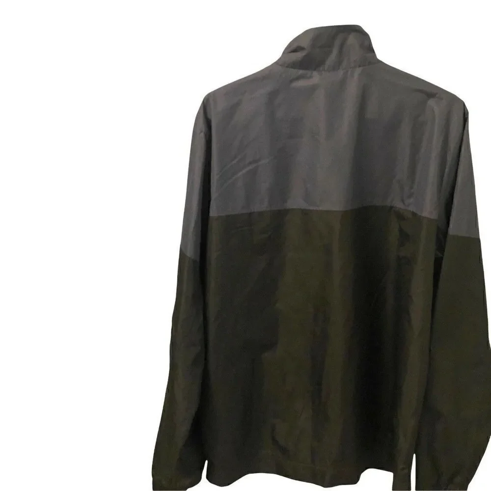 Starter Mens Windbreaker Jacket Full Zip Size M Black and Gray Tu Tone